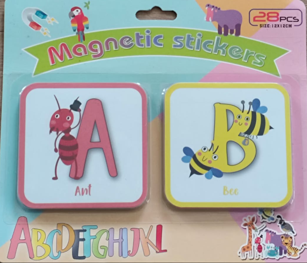 Magnetic Cards - English Letters Square With Pictures (28 Pcs) [51103-28]