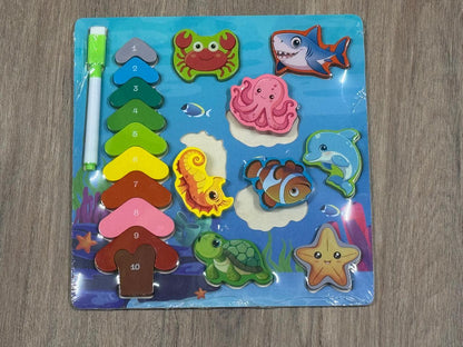 Wooden Puzzle Match Outline and Numbers [51106-12]