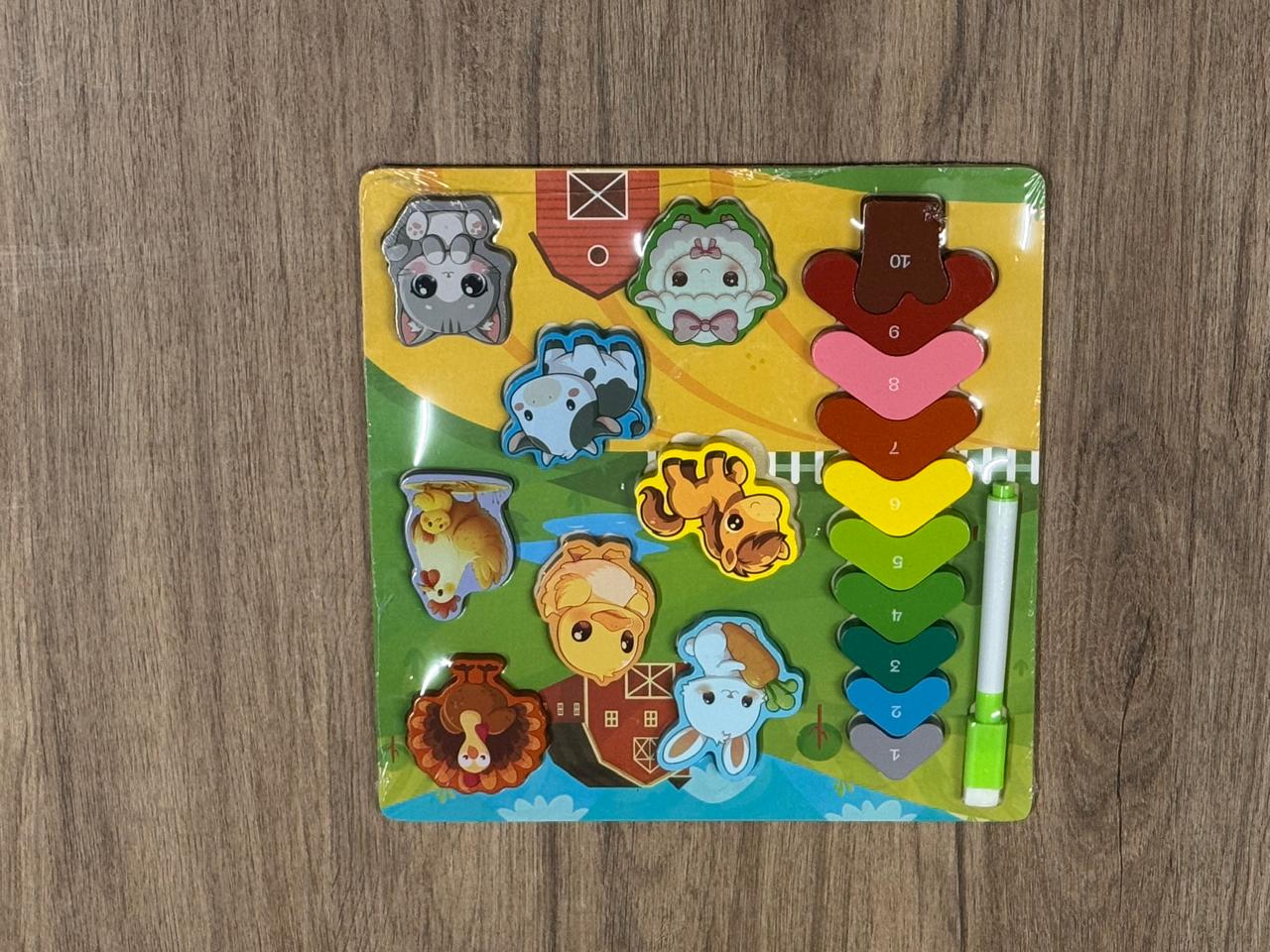 Wooden Puzzle Match Outline and Numbers [51106-12]