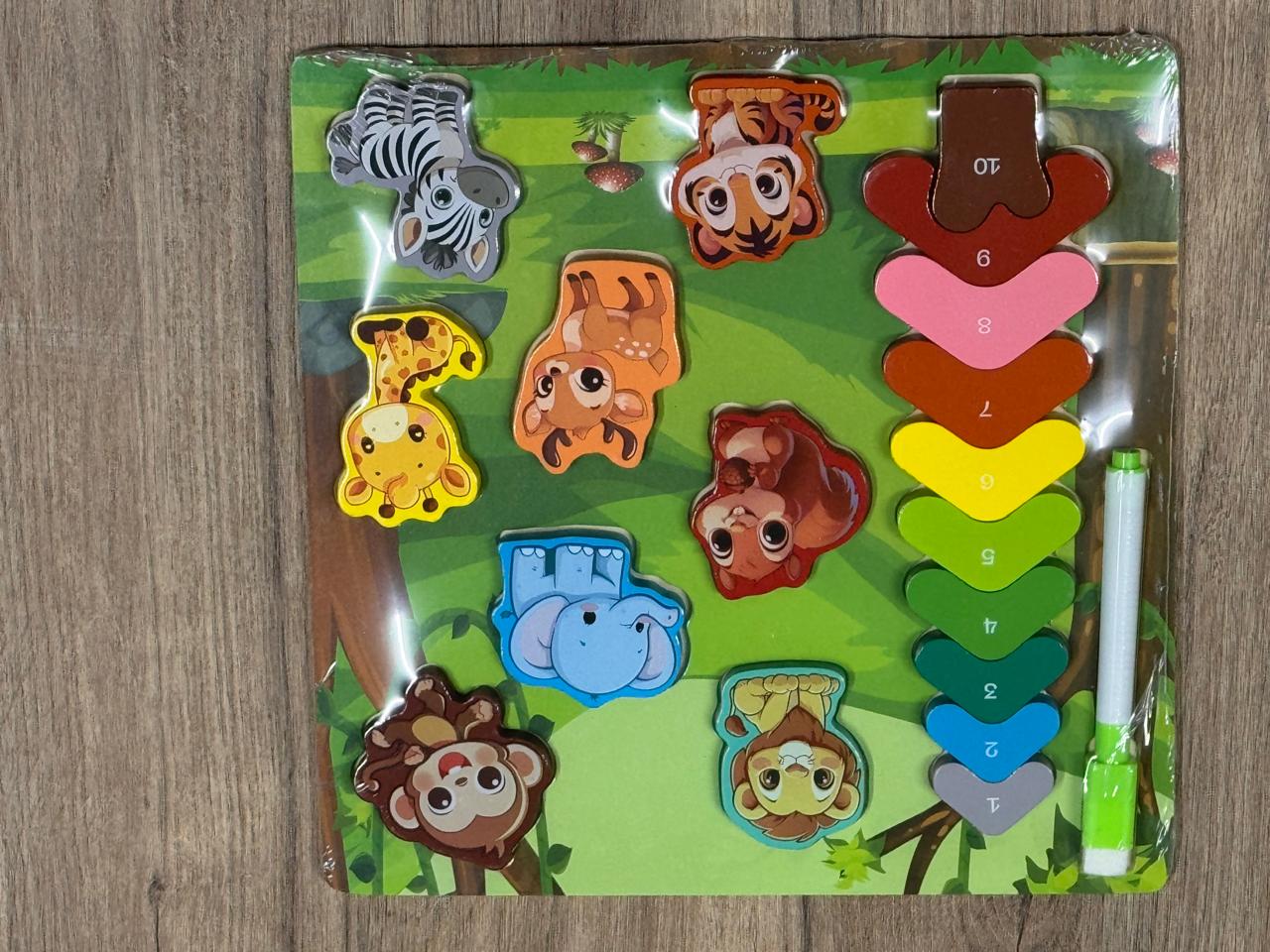 Wooden Puzzle Match Outline and Numbers [51106-12]