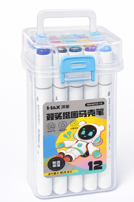 Acrylic Double Tip Color Markers – 12 Colors [51110-9]