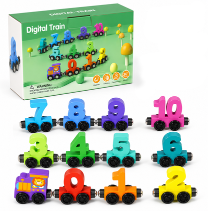 Magnetic Wooden Number Train Set [6503-9]