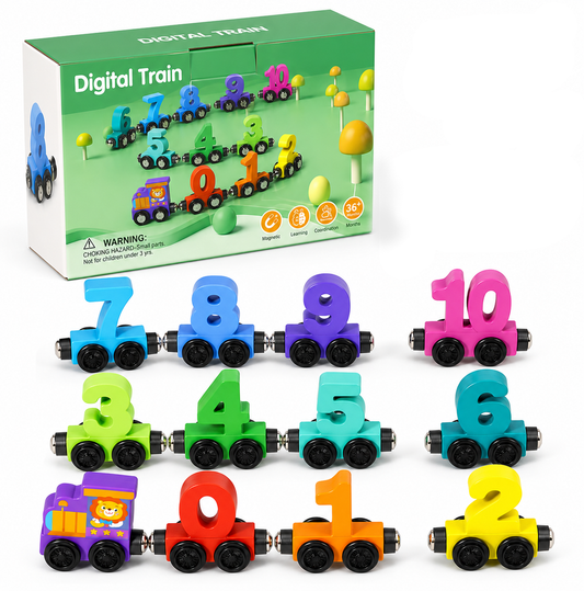 Magnetic Wooden Number Train Set [6503-9]