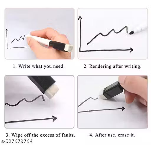 Dry Erase Whiteboard Pen Markers – Black (Pack of 8) [51103-31]