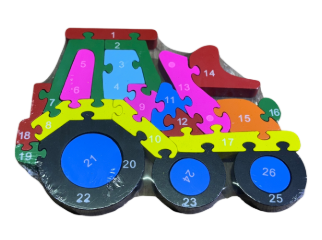 Double-Sided Wooden Puzzle Set – Numbers (1–26) & Alphabet (A–Z) [51106-5]