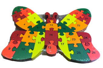 Double-Sided Wooden Puzzle Set – Numbers (1–26) & Alphabet (A–Z) [51106-5]