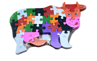 Double-Sided Wooden Puzzle Set – Numbers (1–26) & Alphabet (A–Z) [51106-5]
