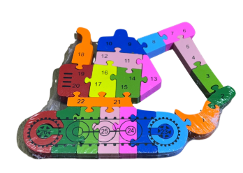 Double-Sided Wooden Puzzle Set – Numbers (1–26) & Alphabet (A–Z) [51106-5]