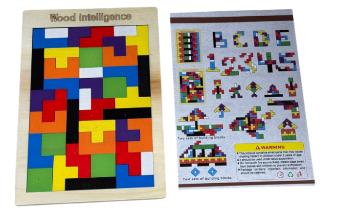 Wooden Tetris Puzzle Board [6503-11]