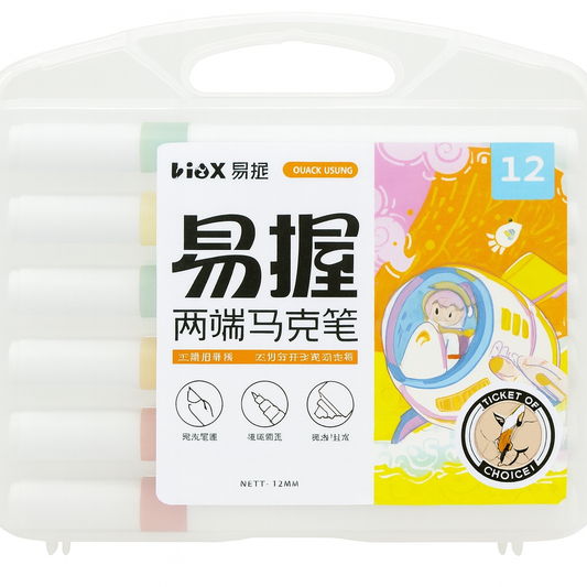 Acrylic Single Tip Color Markers – 12 Colors [51110-1]