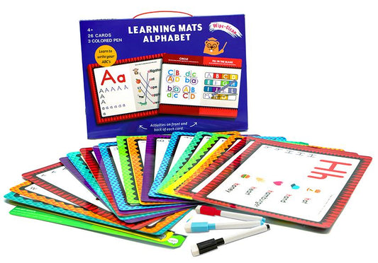 Alphabet Learning Mats – Wipe & Write Set (26 Cards) [51104-20]